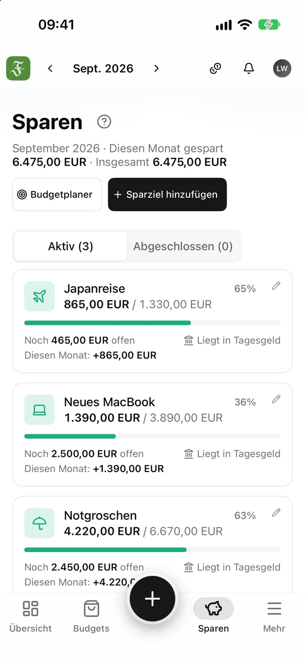 Sparen für das, was du willst